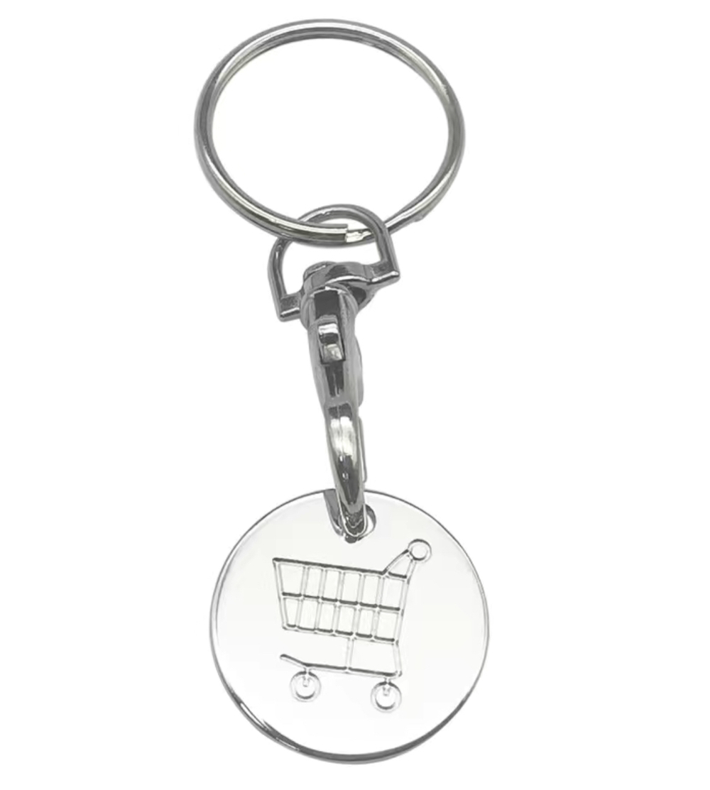 3/$25 Shopping Cart Key Stainless Steel Keychain NEW